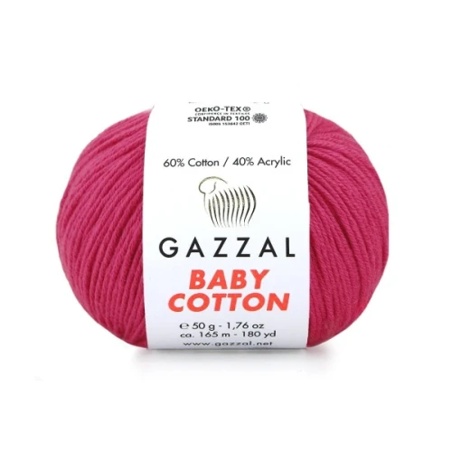Włóczka Gazzal Baby Cotton 3415 amarant, bawełna z akrylem