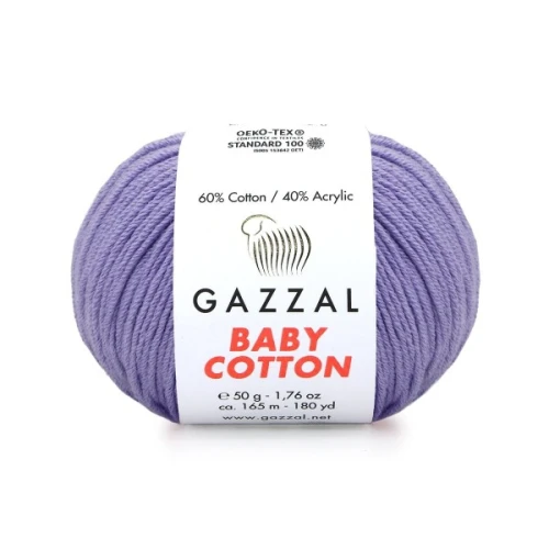 Włóczka Gazzal Baby Cotton 3420 fiolet bawełna a zkrylem