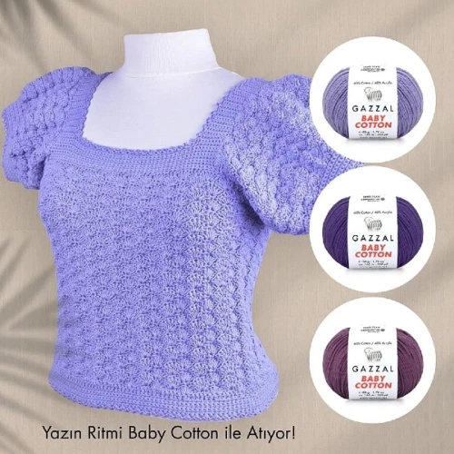 Włóczka Gazzal Baby Cotton bawełna a zkrylem