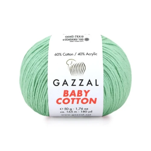 Włóczka Gazzal Baby Cotton 3425 mięta bawełna a zkrylem