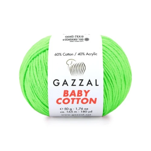 Włóczka Gazzal Baby Cotton 3427 seledyn bawełna z akrylem