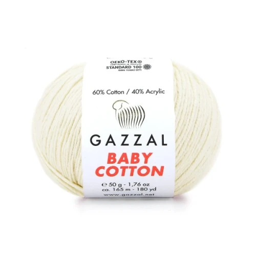 Włóczka Gazzal Baby Cotton 3437 kremowy bawełna z akrylem