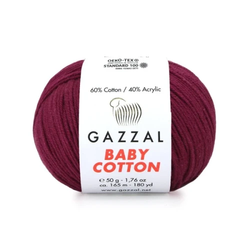 Włóczka Gazzal Baby Cotton 3442 wiśnia