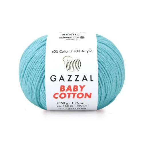 Włóczka Gazzal Baby Cotton 3451 jasny turkus