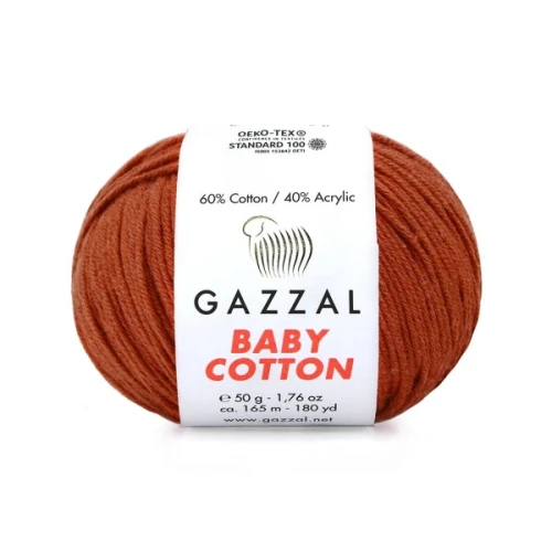 Włóczka Gazzal Baby Cotton 3453 rdzawy