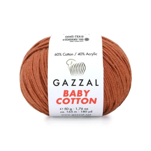 Włóczka Gazzal Baby Cotton 3454 miedziany