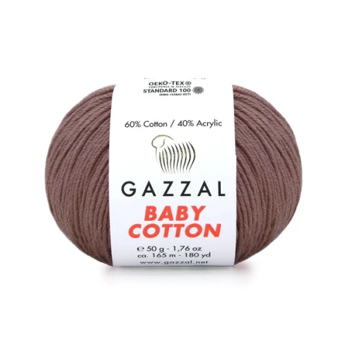 Włóczka Gazzal Baby Cotton 3455 brązowo-wrzosowy