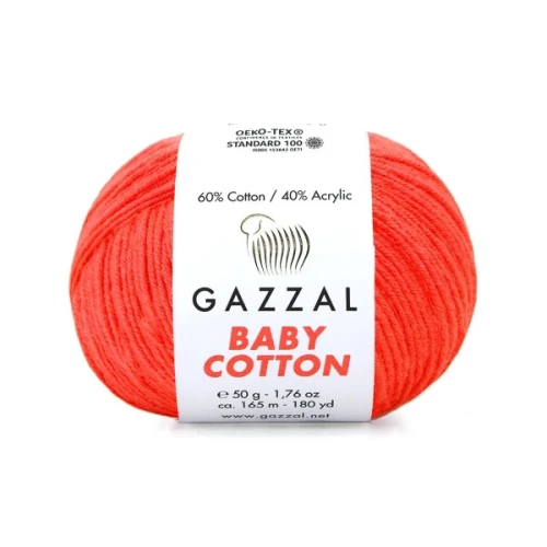 Włóczka Gazzal Baby Cotton 3459 oraż neon