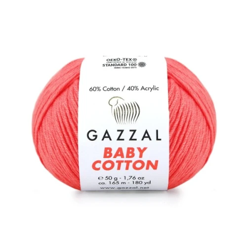 Włóczka Gazzal Baby Cotton 3460 koral neon