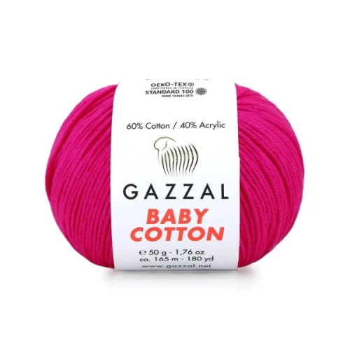 Włóczka Gazzal Baby Cotton 3461 róż neon