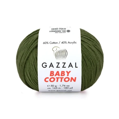 Włóczka Gazzal Baby Cotton 3463 khaki