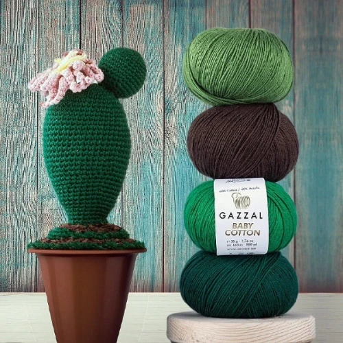 Włóczka Gazzal Baby Cotton 3467 butelkowy , bawełniana, dla dzieci, zabawki, amigurumi, na lato