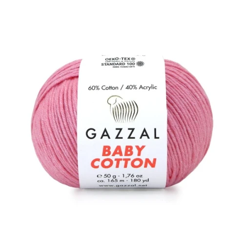 Włóczka Gazzal Baby Cotton 3468 różowy