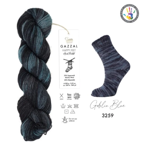Włóczka Gazzal Happy Feet 3259 Goblin Blue