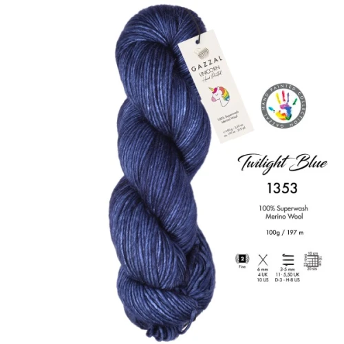 Włóczka Gazzal Unicorn 1353 Twilight Blue