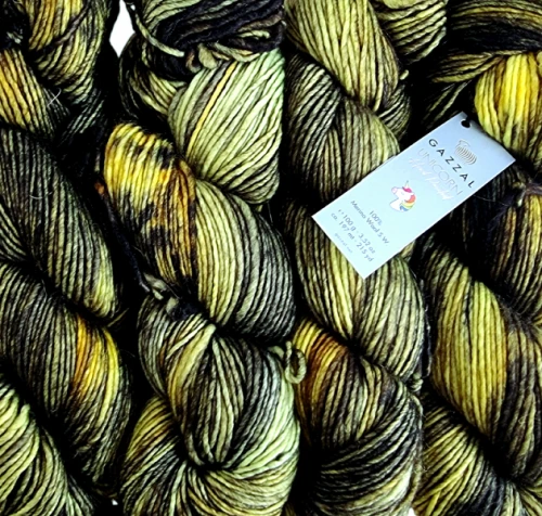 Włóczka Gazzal Unicorn 1360, merino, merynos, ręcznie farbowana