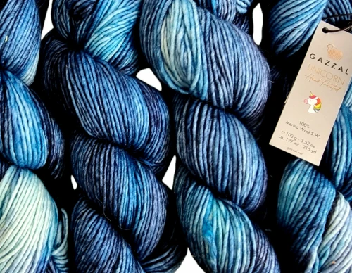Włóczka Gazzal Unicorn 1361, merynos, merino, ręcznie farbowana