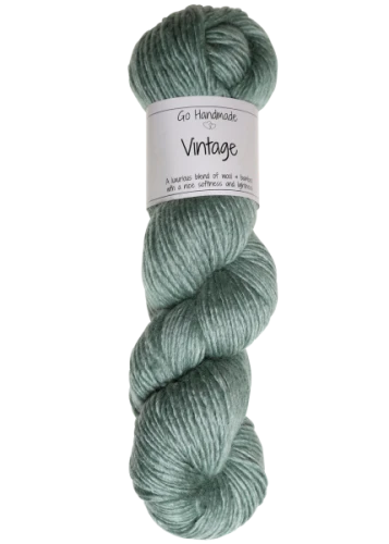 Włóczka Go Handmade Vintage 17954 delikatna zieleń, wełna, wiskoza bambusowa, bambus