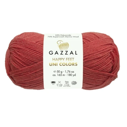 Włóczka Happy Feet Uni Colors 3572 koral, skarpetkowa, skarpetowa, merino, merynos