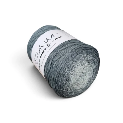 Sznurek poliestrowy płaski OMBRE 5 mm, 250m POM101 mięta/szałwia