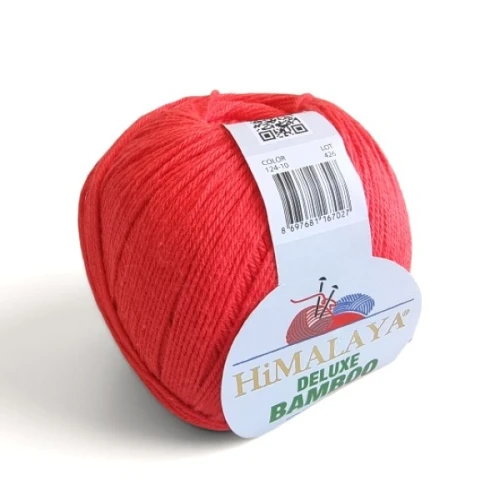Włóczka Himalaya Deluxe Bamboo 124-10 czerwony, bambus, bawełna