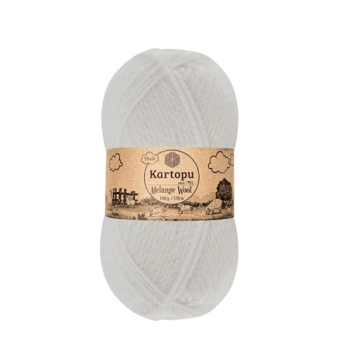 Włóczka Kartopu Melange Wool  010 biały