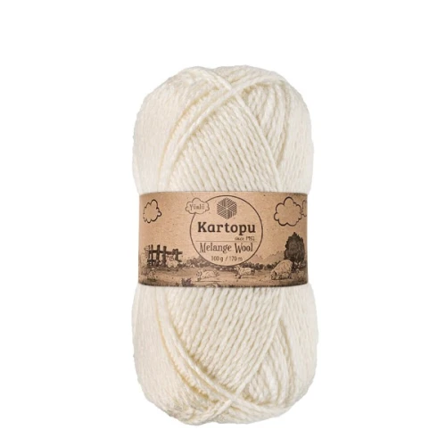 Włóczka Kartopu Melange Wool  013 ecru