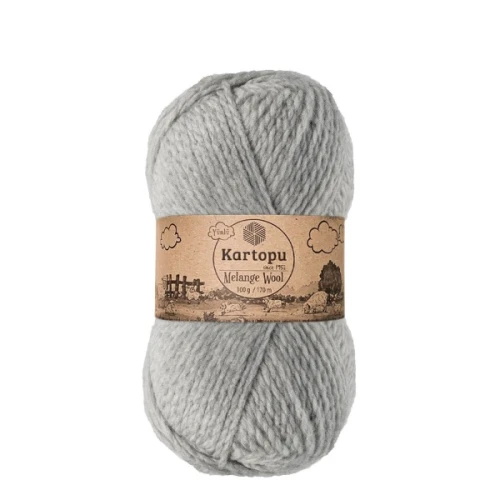 Włóczka Kartopu Melange Wool  1000 szary