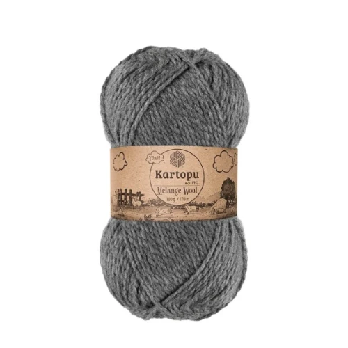 Włóczka Kartopu Melange Wool  1002 ciemny szary