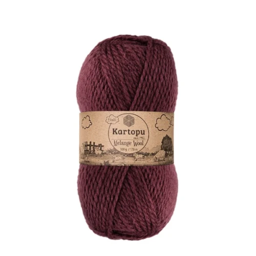 Włóczka Kartopu Melange Wool  1707 śliwka