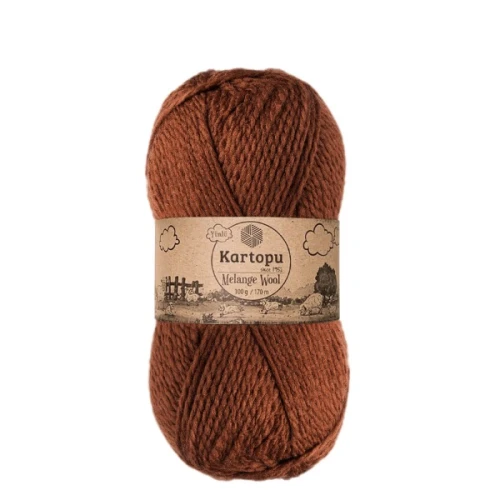 Włóczka Kartopu Melange Wool  1892 kasztanowy