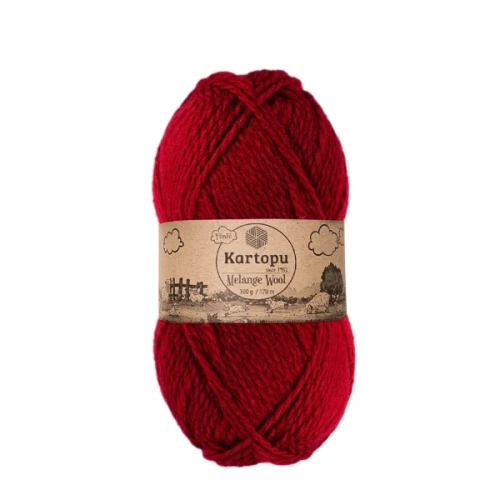 Włóczka Kartopu Melange Wool  2117 wiśniowy