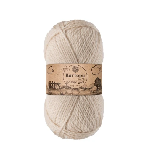 Włóczka Kartopu Melange Wool 855 jansy beż, wełna z akrylem, akryl, akrylowa, czapka, jesień