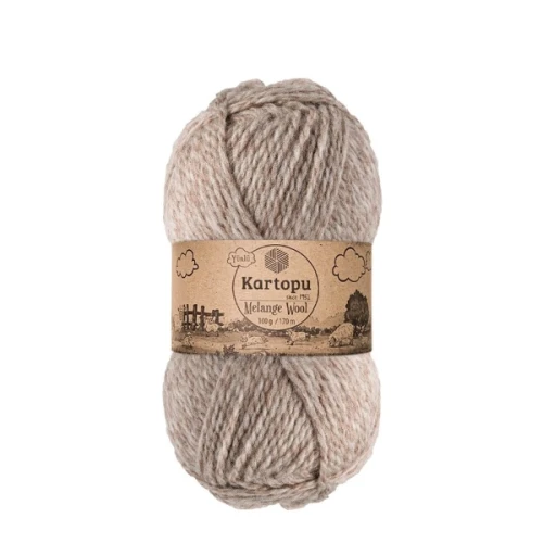 Włóczka Kartopu Melange Wool  9002 beż melanż