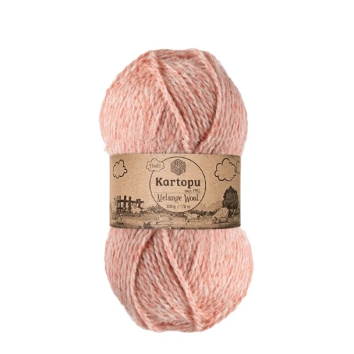Włóczka Kartopu Melange Wool  9003 łosoś melanż