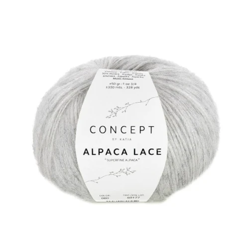 Włóczka Katia Concept Alpaca Lace 80 jasny szary, alpaka, wiskoza