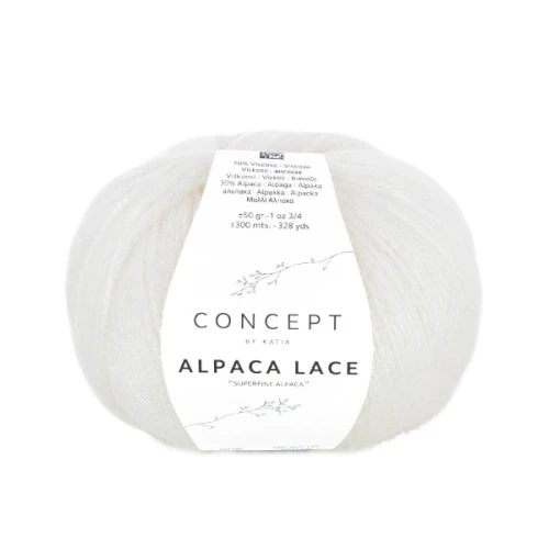 Włóczka Katia Concept Alpaca Lace 81 biały alpaka, wiskoza, jesień, zima