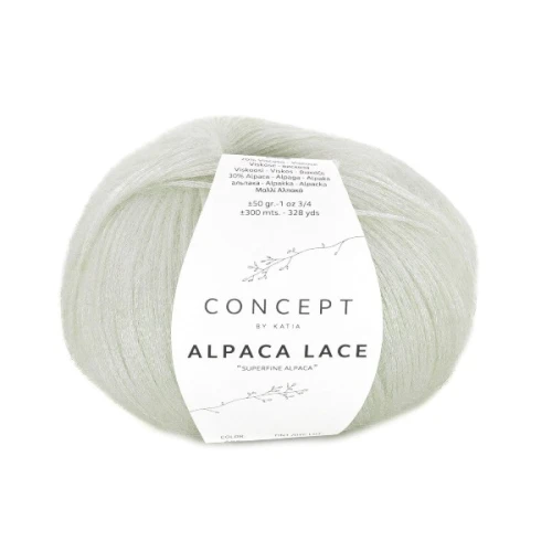 Włóczka Katia Concept Alpaca Lace 85 jasny zielony alpaka, wiskoza, jesień, zima, sweterek
