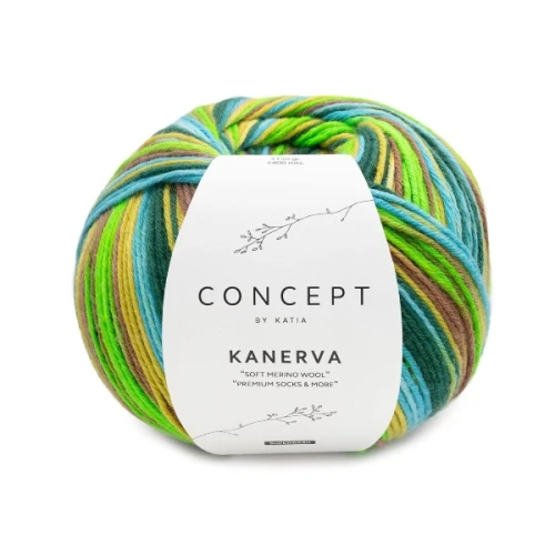 Włóczka Katia Concept Kanerva 150g, 103 zielenie, brązy, ochra