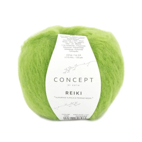 yarn-wool-reiki-knit-superfine-alpaca-merino-polyamide-pistachio-autumn-winter-katia-109-fhd.jpg alpaka superfine, alpaca, z alpaką, merino, puszysta, z włoskiem, moherowa  Włóczka Katia Concept Reiki 109 pistacja