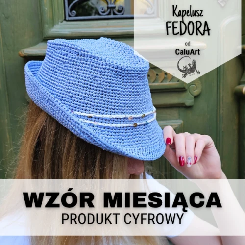 Wzór na kapelusz FEDORA od Calu Art Rafia Ispie