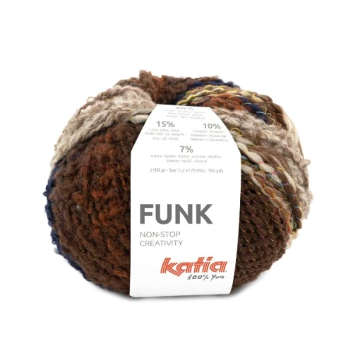 Włóczka Katia Funk  74 brązowe/niebieskie