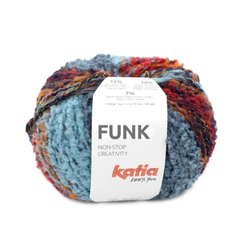 Włóczka Katia Funk  75 niebieski/pomarańczowe