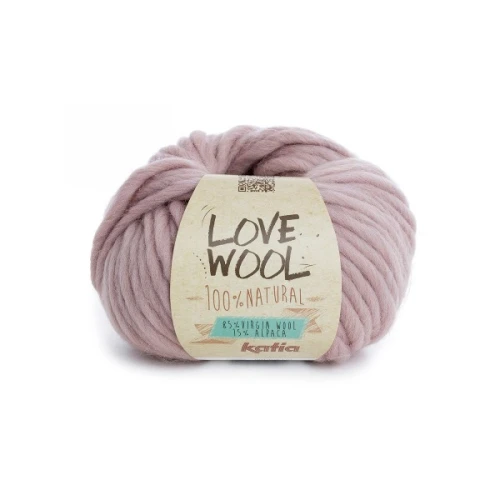 Włóczka Katia LOVE WOOL 109 pudrowy róż do filcowania, gruba, gąbczasta, grube swetry, wełna, alpaka, alpaca, z alpaką, z wełną, mięsista, singiel, single, singel