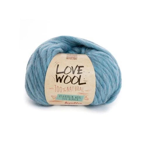 Włóczka Katia LOVE WOOL 110 jasny niebieski  do filcowania, gruba, gąbczasta, grube swetry, wełna, alpaka, alpaca, z alpaką, z wełną, mięsista, singiel, single, singel