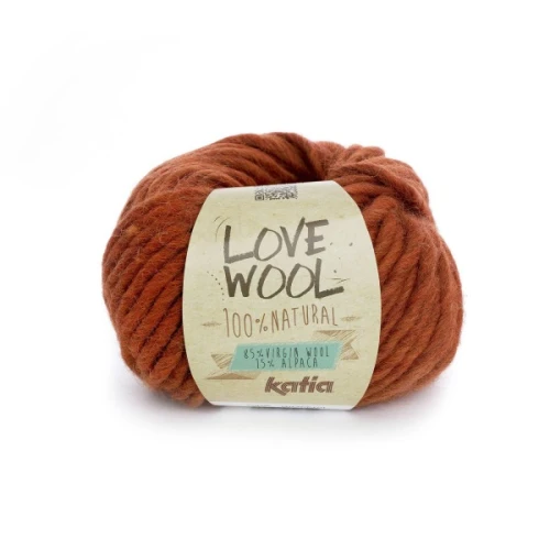 Włóczka Katia LOVE WOOL 114 oranż do filcowania, gruba, gąbczasta, grube swetry, wełna, alpaka, alpaca, z alpaką, z wełną, mięsista, singiel, single, singel