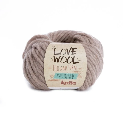 Włóczka Katia LOVE WOOL 119 beż do filcowania, gruba, gąbczasta, grube swetry, wełna, alpaka, alpaca, z alpaką, z wełną, mięsista, singiel, single, singel