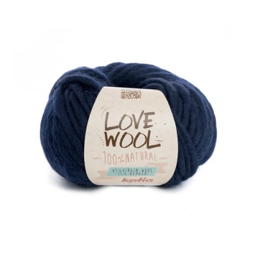 Włóczka Katia LOVE WOOL 121 granatowy do filcowania, gruba, gąbczasta, grube swetry, wełna, alpaka, alpaca, z alpaką, z wełną, mięsista, singiel, single, singel