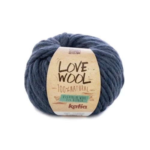 Włóczka Katia LOVE WOOL 125 jeans do filcowania, gruba, gąbczasta, grube swetry, wełna, alpaka, alpaca, z alpaką, z wełną, mięsista, singiel, single, singel