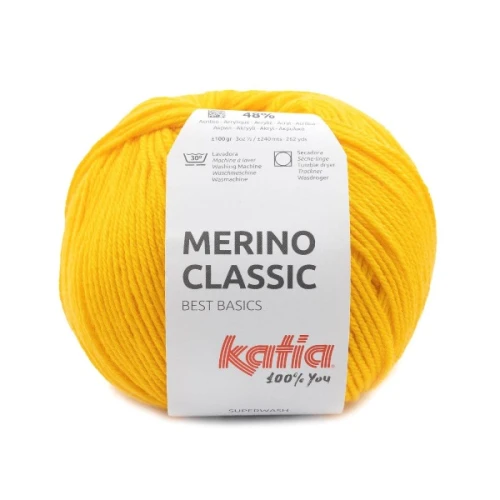 Włóczka Katia Merino Classic 96 ciemny żółty